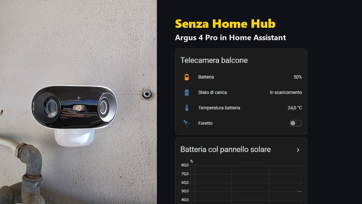 Reolink Argus 4 Pro: Reolink Argus 4 Pro in Home Assistant senza Home Hub: configurazione, scheda batteria e Alexa