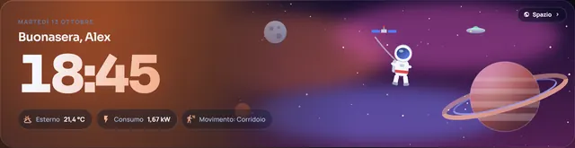 Il mondo Spazio al tramonto