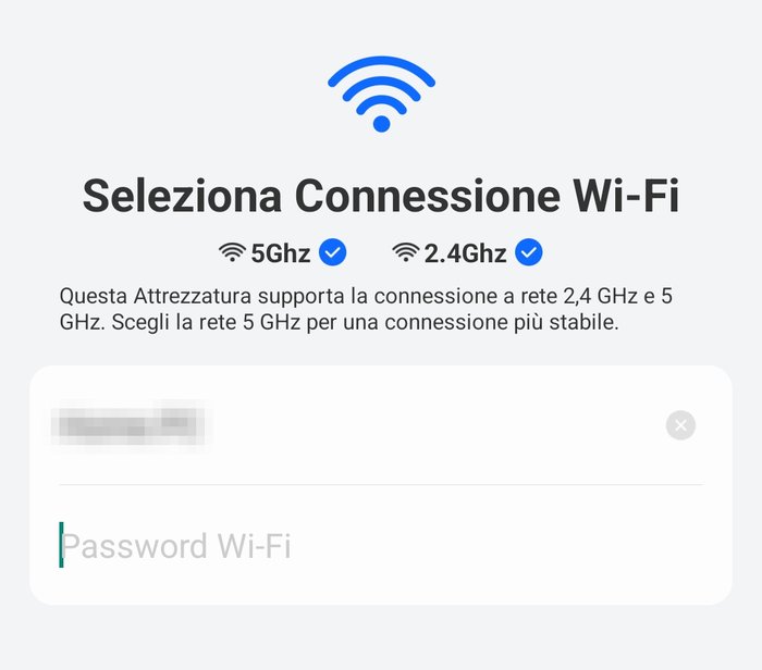 App Reolink: scelta della rete Wi-Fi con supporto a 5 GHz e 2,4 GHz